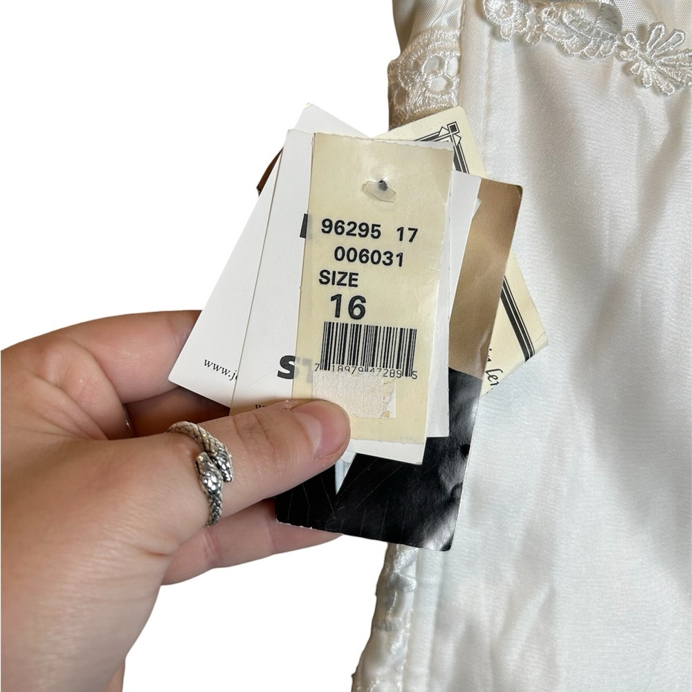 NWT Vintage Y2K Scott McClintock White Bridal Embroidered Chiffon Bustier 16 - Picture 8 of 8